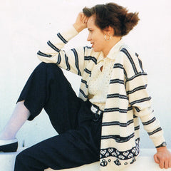 Cardigan Navy Jacquard