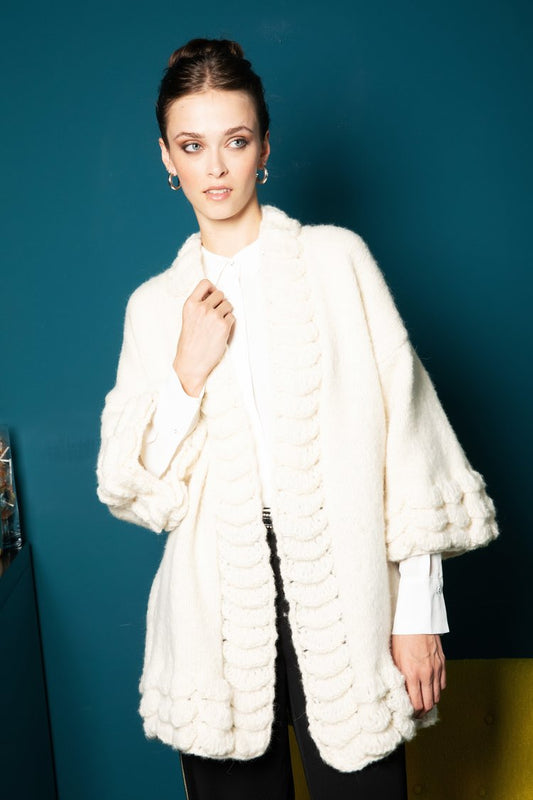 Maxi Cardigan Inca - White Collection