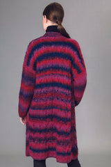 Maxi Cardigan Red Cables