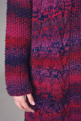 Maxi Cardigan Red Cables