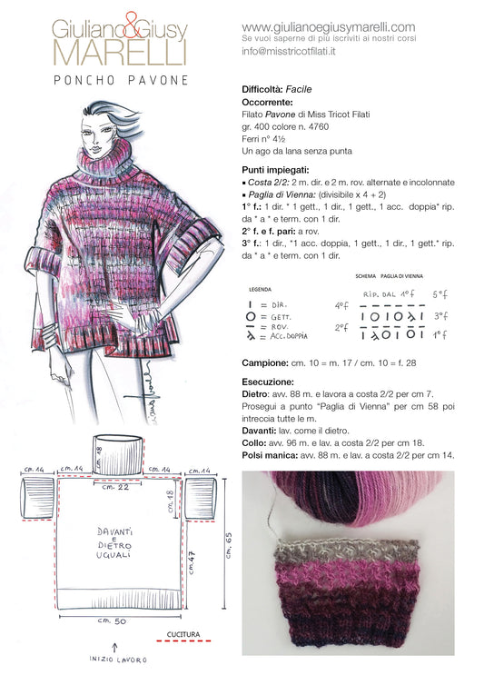 Maglia Facilissima Poncho Pavone