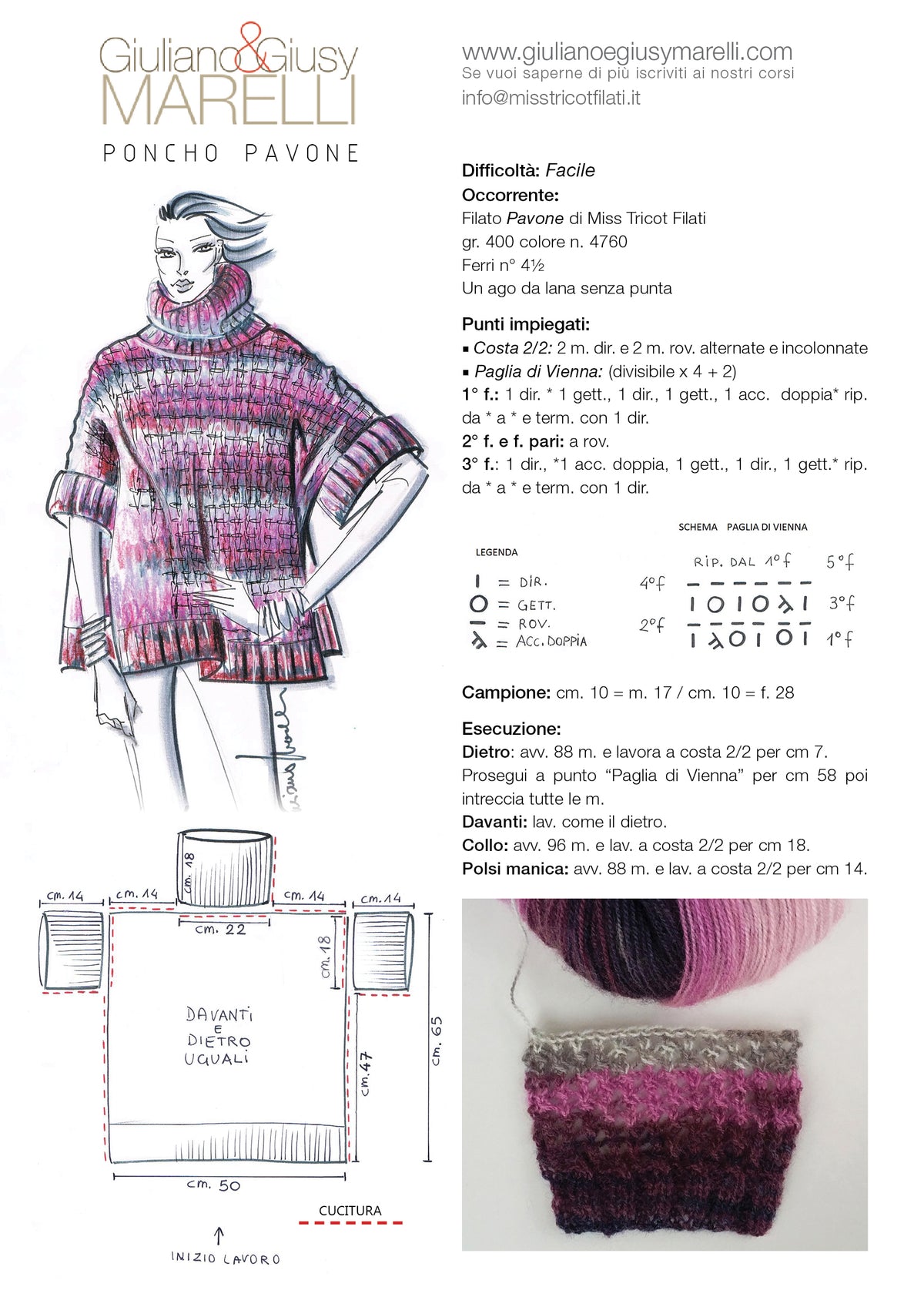 Maglia Facilissima Poncho Pavone