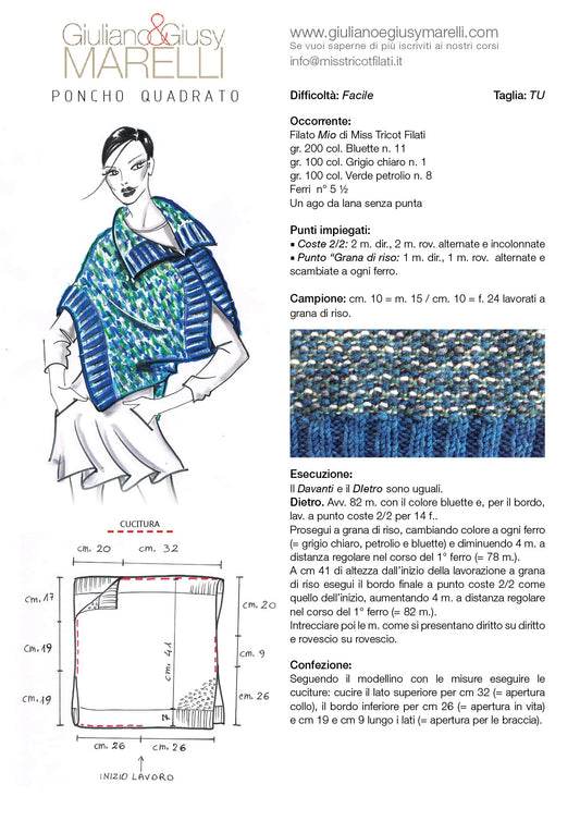 Maglia Facilissima Poncho Quadrato