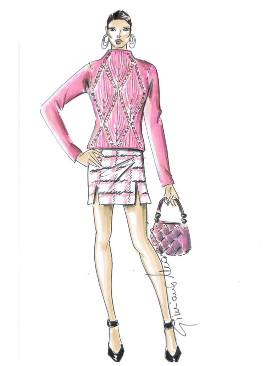 Pull Rombi in Rosa